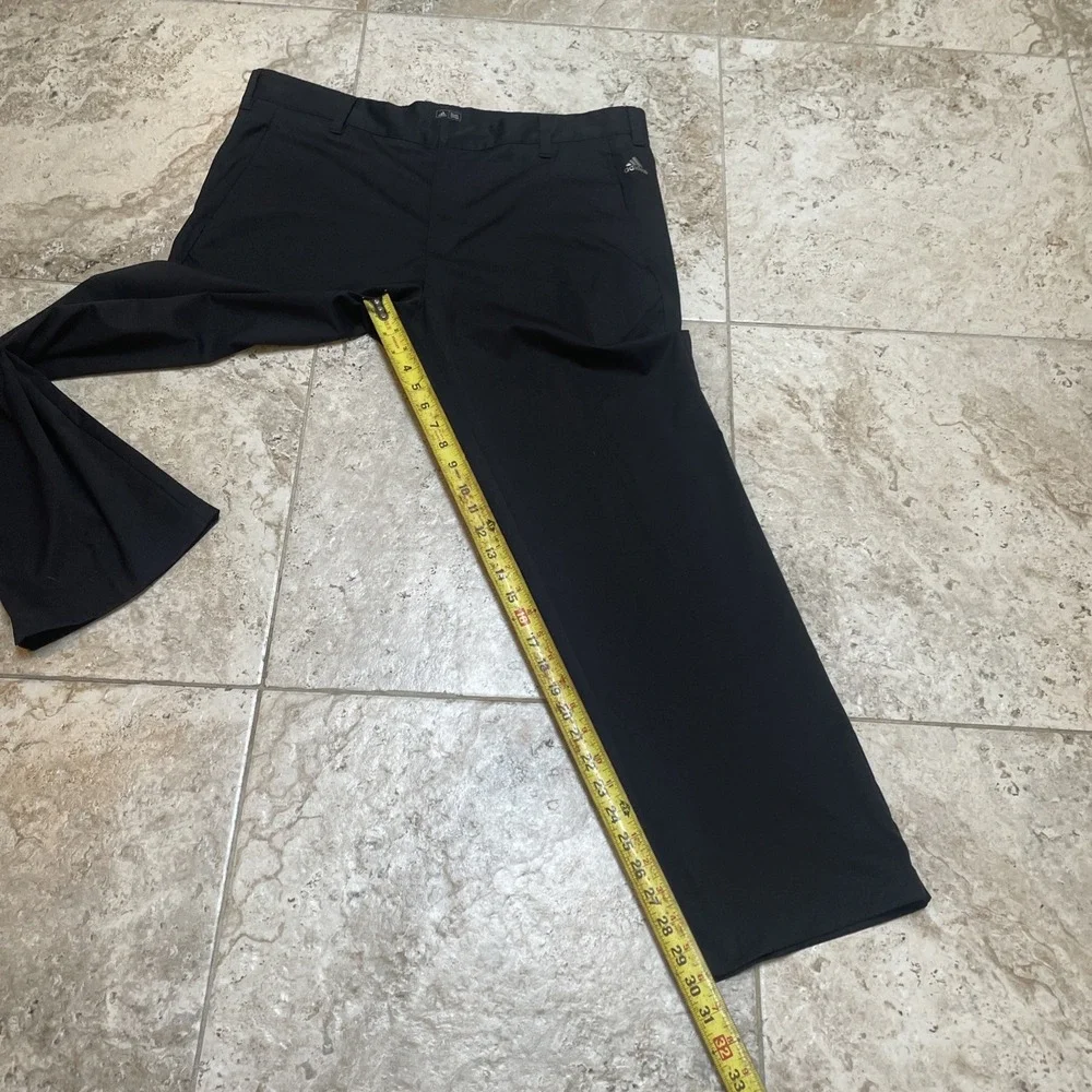 Adidas Golf Men's 38x30 Black Performance Stretch Pants Athletic Flat Front